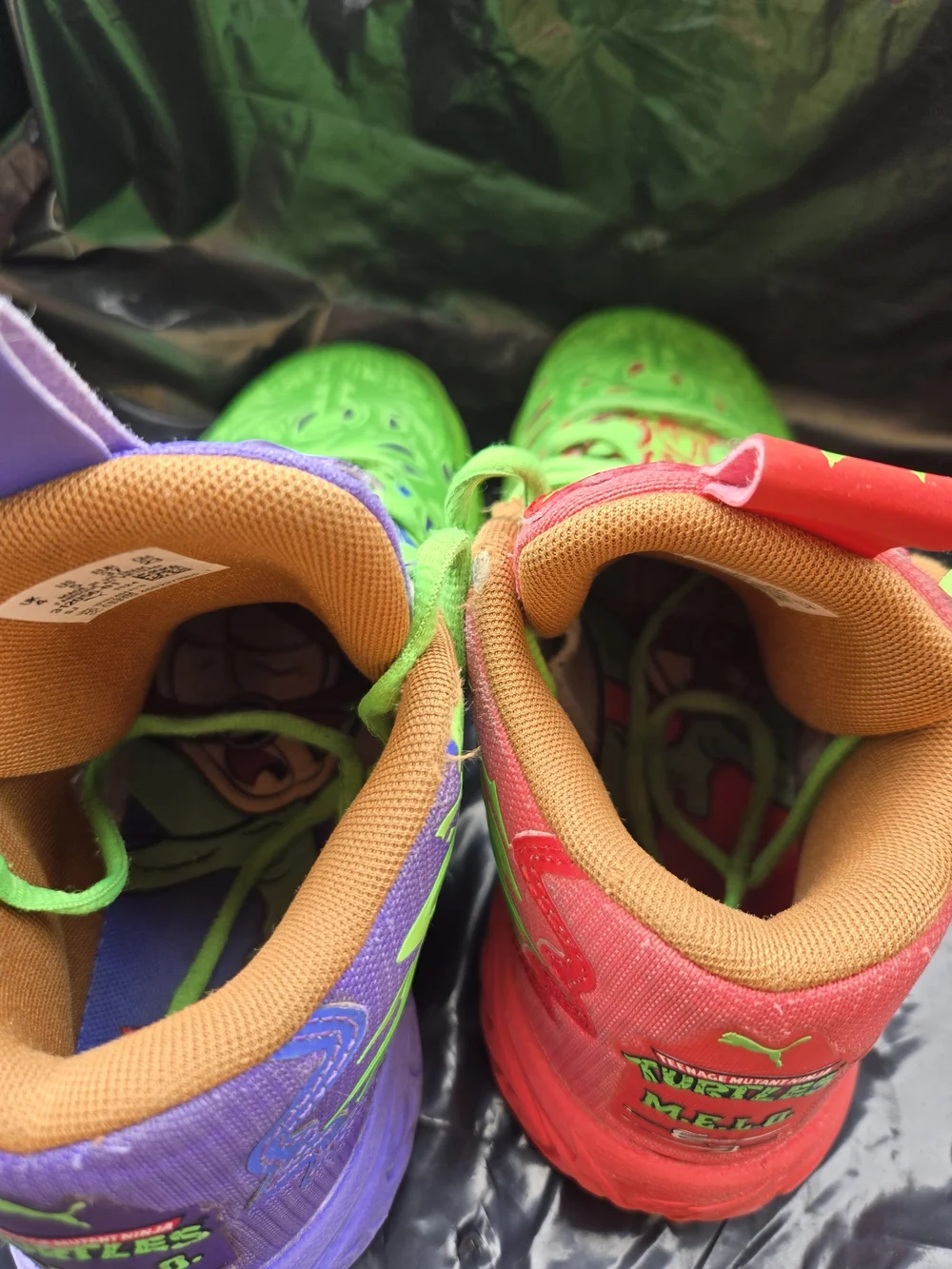 Kids Neon Green Red & Purple Lace-Up Athletic Shoes